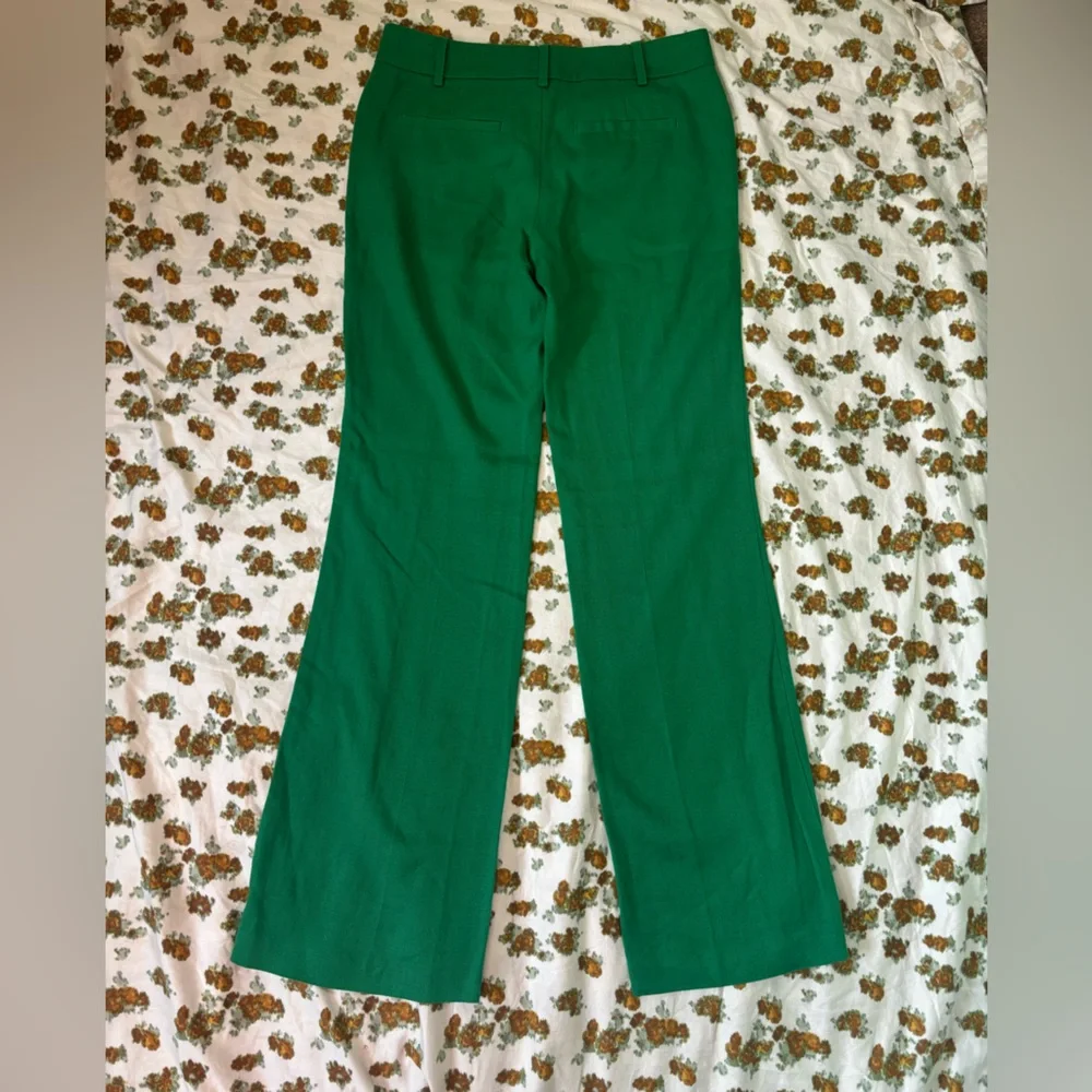 ANTHRO Elevenses the Brighton Kelly Green Linen Blend Pants Size 4 - Picture 3 of 13